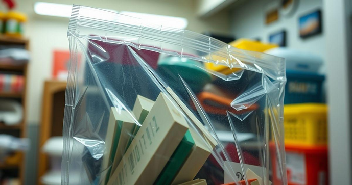 Saco plástico com adesivo é a solução ideal para organização e praticidade no dia a dia